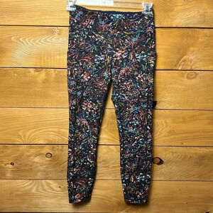 Lululemon Women's‎ Printed floral Foliage Overlay High Rise Leggings 8 colorful